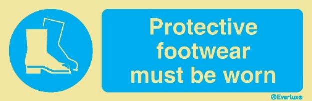 Protective footwear must be worn sign